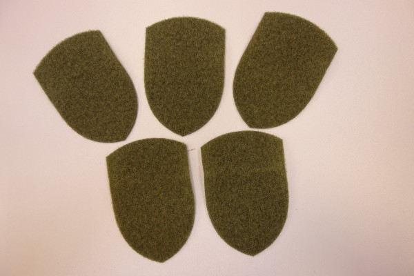Klettband oliv Flausch in Form eines Verbandabzeichens 5 Stück