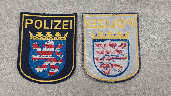 Polizei Hessen Armabzeichen blau maschinengestickt zum aufbügeln