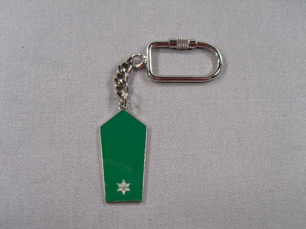 Allgemein: Schlüsselanhänger Polizei Schulterklappe, 1 Stern silber auf grün, Metall