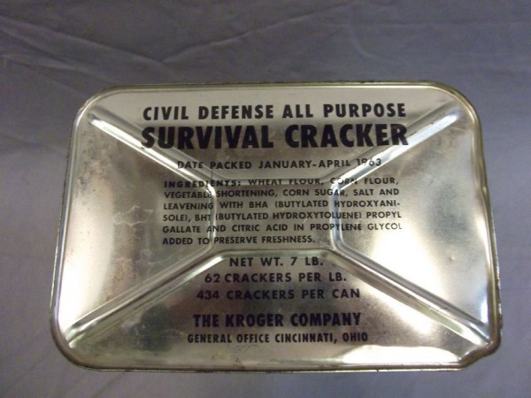 Notration, Survival- Cracker, Blechdose mit ca.3 kg, Herstellungsdatum Januar bis April 1963