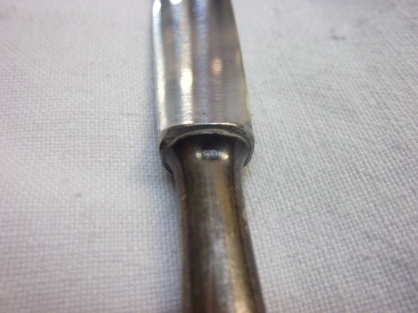Kleines Messer, 90er Silberauflage, aus der Kantine der Hamburger DAF Zentrale, kein Hersteller, 14,5cm
