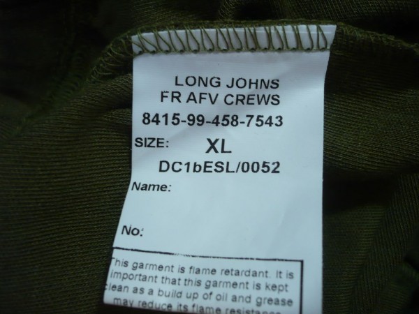 Unterhose, lang, oliv, Long Johns FR AFV Crews, #Grösse XL#, Neu