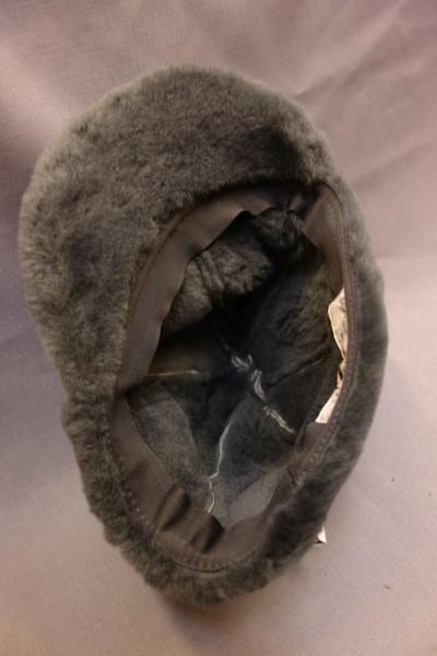 Wintermütze mit Umklappbaren Pelzohren hell grau #Grösse 54#