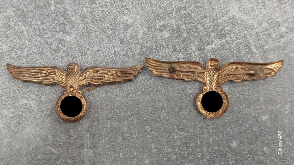 3.Reich Mützenadler RfV bzw.Zoll für Mannschaften und Offiziere, Messing