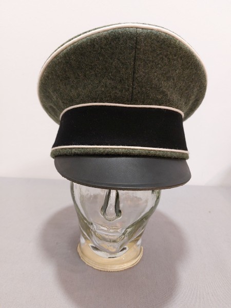 Waffen XX Schirmmütze Elite fedgrau melliert, Lederschirm Größe 55