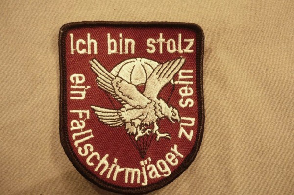 Armabzeichen "Ich bin stolz ein Fallschirmjäger zu sein"