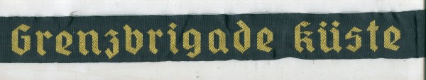 DDR Mützenband Grenzbrigade Küste - Grenztruppen - gewebt - volle Länge