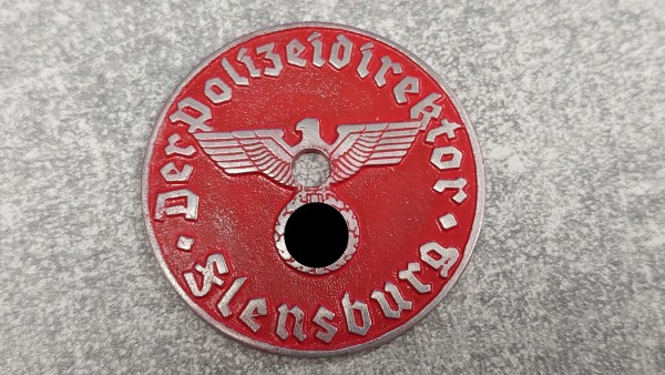 3.Reich KFZ-Zulassungsplakette - Flensburg