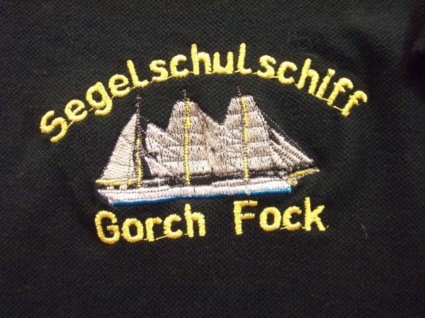 Polohemd, Segelschulschiff Gorch Fock, #Größe S#, schwarz