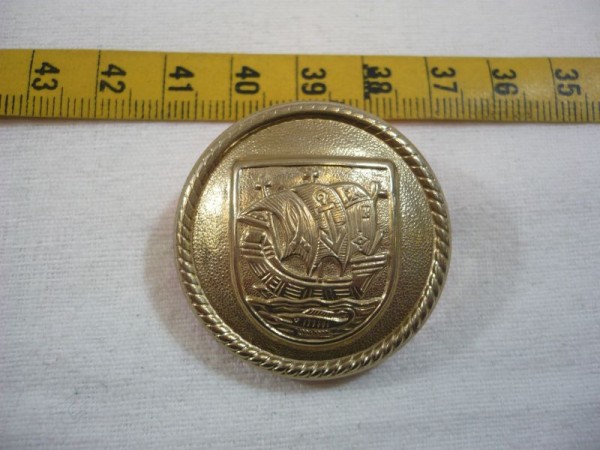 Bremen: Tschakosternauflage, Polizei Bremerhaven, Messing versilbert