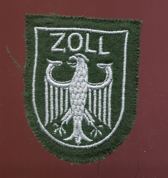 Zoll Armabzeichen alter Art in maschinengestickt 7,5cm x 6cm