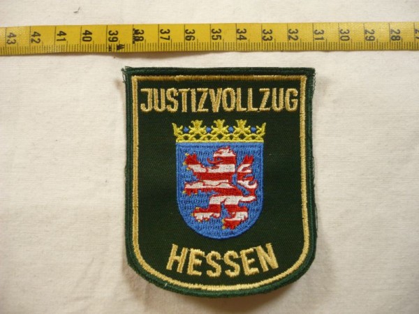 Hessen: Armabzeichen, Justizvollzug Hessen, grün, maschinengestickt