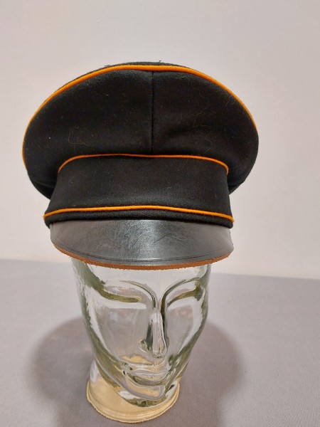 Waffen XX Schirmmütze Mannschaften Berghoheitverwaltung Feldpolizei, schwarz feines Wolltuch Grösse