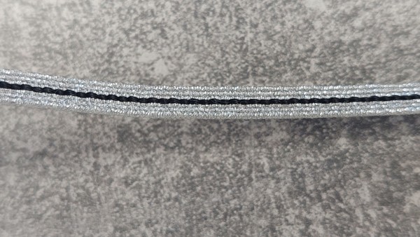 Waffen-XX Tresse für Kragenspiegel silber mit schwarz durchzogen - UV Negativ
