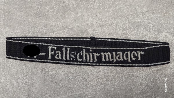Ärmelband XX-Fallschirmjäger handgestickt für Offiziere