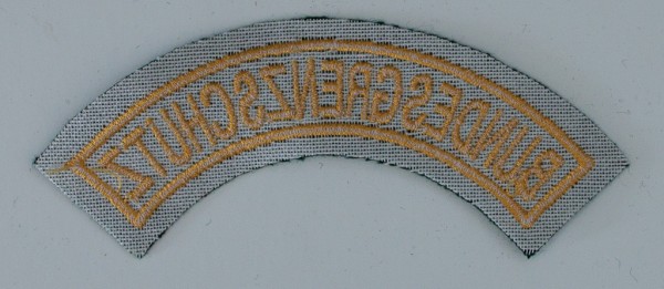 BUND: Armabzeichen BGS, Schriftzug "Bundesgrenzschutz", maschinengestickt