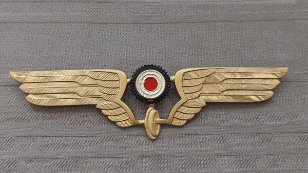 3.Reich Mützenkranz Reichsbahn mit Flügelrad Metall 15cm