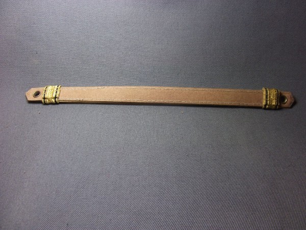 Allgemein: Mützenriemen/ Sturmriemen Polizei in gold mit 2 dunkelblauen fast schwarzen Streifen