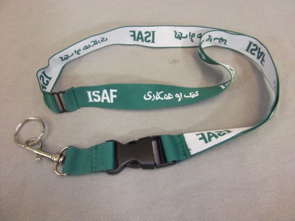 Schlüsselanhänger, Schlüsselband #ISAF#, grün