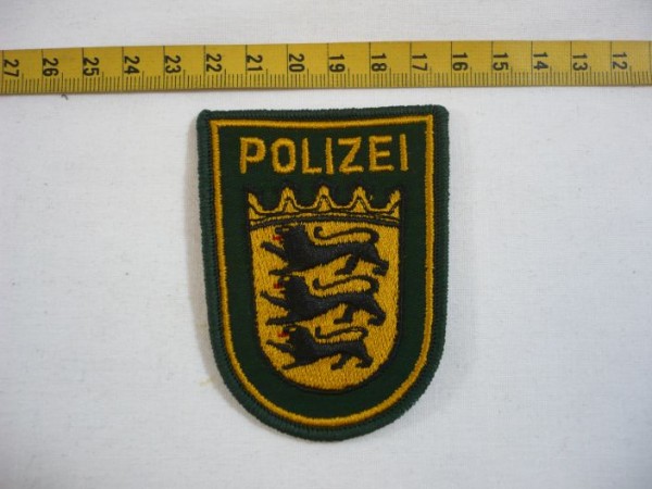 Baden-Wuerttemberg: Armabzeichen, Polizei Baden-Württemberg, grün, maschinengestickt