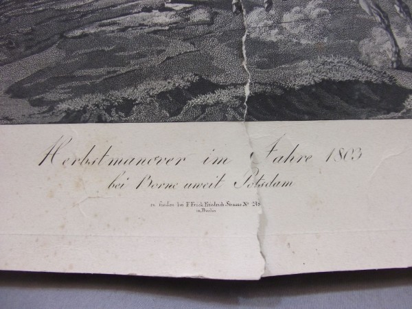 Preussen: Herbstmanöver im Jahre 1803 bei Borne unweit Potsdam von Professor Friedrich Frick, in der Mitte gerissen