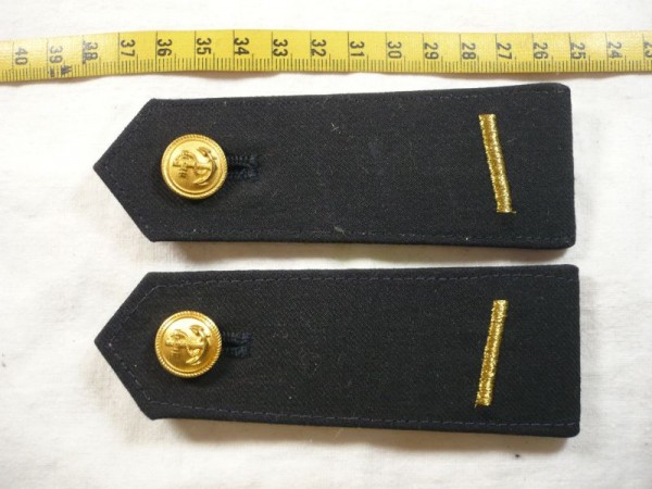 Allgemein: Schulterklappen Wasserschutzpolizei Frepo blau, 1 Balken gold 5mm für 5 Jahre, Knopfloch