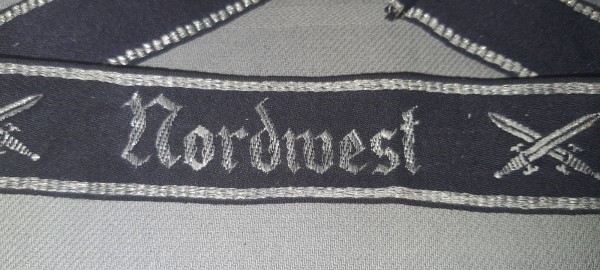 Ärmelband des Kyffhäuserbundes #Metallfaden gewebt für Führer, Gau Nordwest#