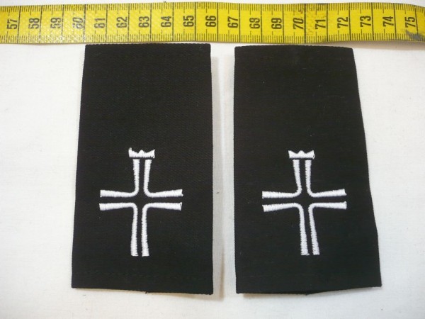 Rangschlaufen Militärgeistlicher evangelisch weiß auf schwarz
