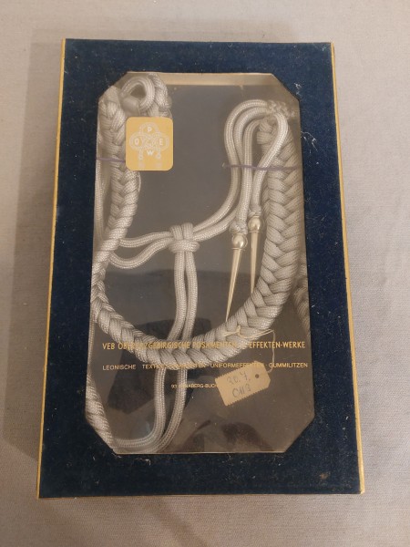 DDR Fangschnur Paradefangschnur NVA silber für Offiziere Original
