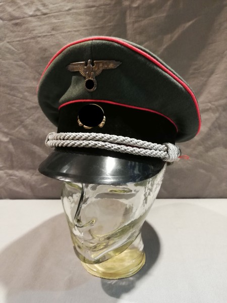Waffen XX Schirmmütze Offizier der Panzer - Rosa mit Abzeichen Größe 58
