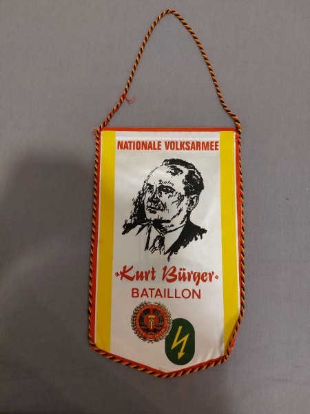DDR Tischfahne/ Tischwimpel Nationale Volksarmee Kurt Bürger Bataillon
