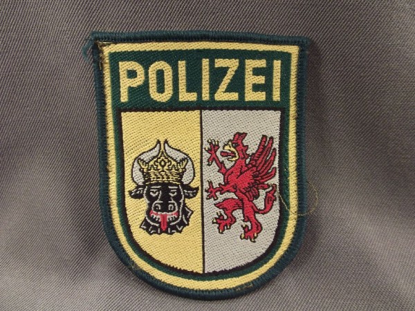 Mecklenburg-Vorpommern: Armabzeichen, Polizei Mecklenburg-Vorpommern, grün, gewebt, gebraucht