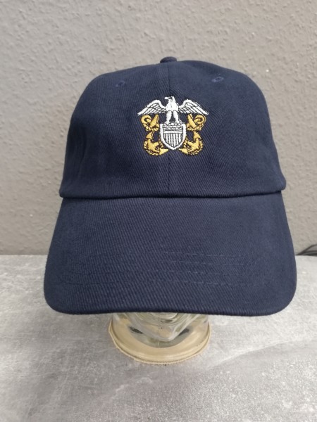 Baseballcap US Navy - Unteroffiziersemblem blau flache Form