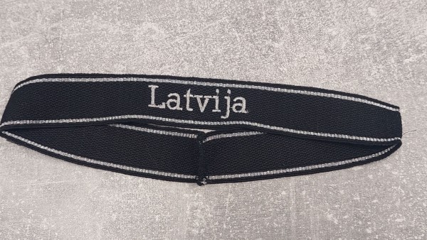 Waffen-XX Ärmelband Latvija maschinengestickt - alte Deutsche Fertigung