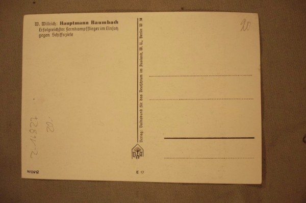 Postkarte, Willrichkarte: Hauptmann Baumbach