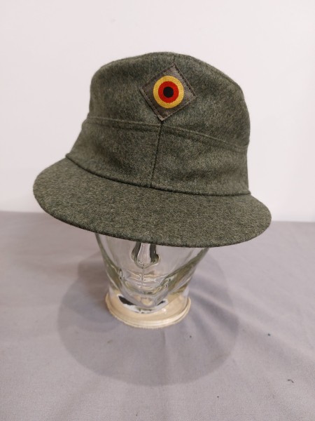 Feldmütze / Expeditionsmütze Loden feldgrau (grün-meliert) - Größen 54-63 wählbar glatter Schirm