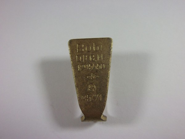 Koppelhaken gold gekörnt, Bobi D.R.G.M. 1295550 OLC - RZM M5/71