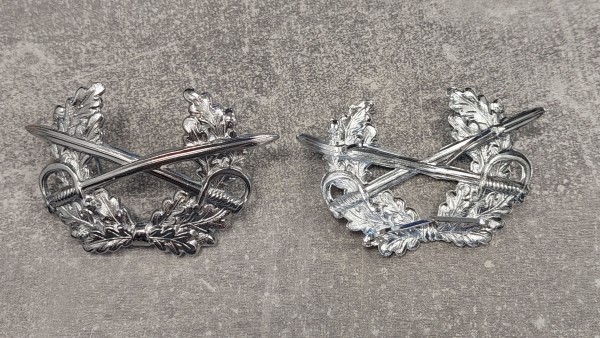 Mützenkranz Bundeswehr mit gekreuztem Schwertern in verchromt