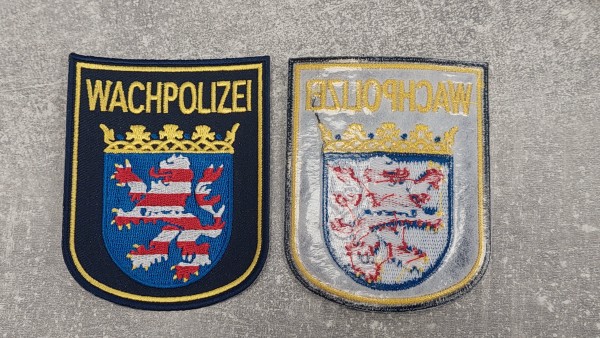Polizei Hessen Armabzeichen Wachpolizei blau maschinengestickt zum aufbügeln