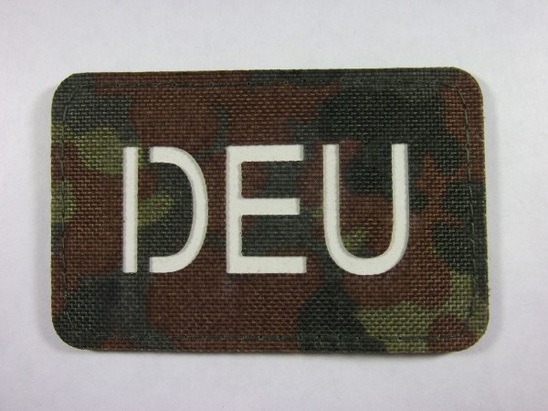 Aufnäher Patch DEU auf Flecktarn mit Klett 