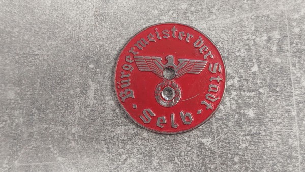3.Reich KFZ-Zulassungsplakette - Selb entnazifiziert