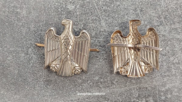 BGS Mützenabzeichen Bundesadler Silber mit Splinten