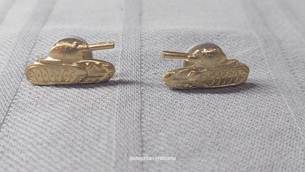 UdSSR Kragenspiegelauflage Panzer Aluminium gold - 1 Paar Panzertruppe Original