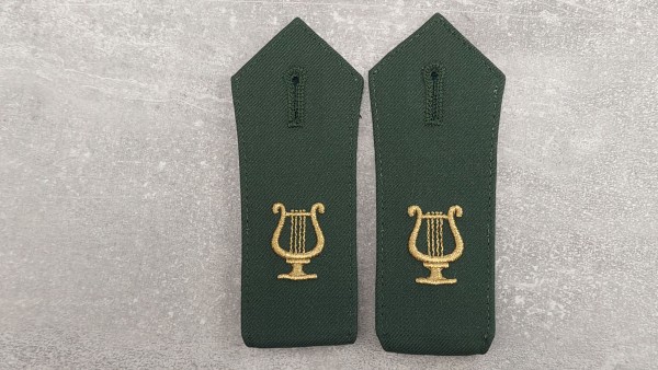 Polizei Baden-Wuerttemberg Schulterklappen grün 1 goldene Lyra 29mm, Knopfloch