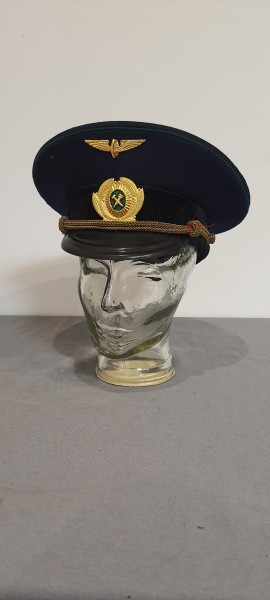 UDSSR Sowjetunion Schirmmütze Staatliche Eisenbahn Größe 57 mit Abzeichen