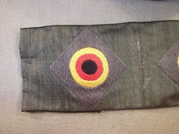 Kokarde für Schiffchen, grau blau, Mannschaften, gewebt, für Luftwaffe