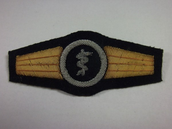 Tätigkeitsabzeichen, Sanitätspersonal, silber auf dunkelblau handgestickt