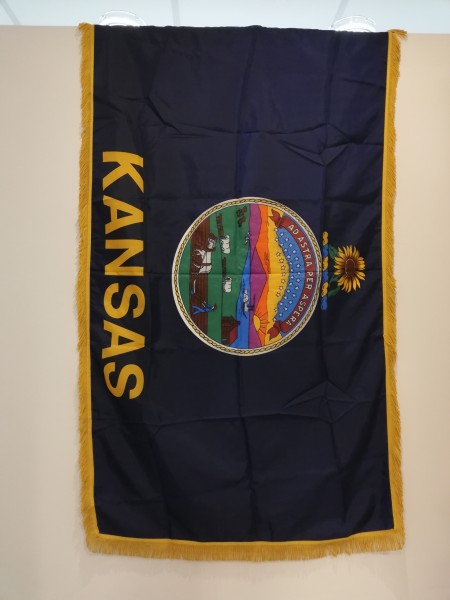 USA Fahne Flagge Bundesstaat Kansas in Nylon mit Fransen