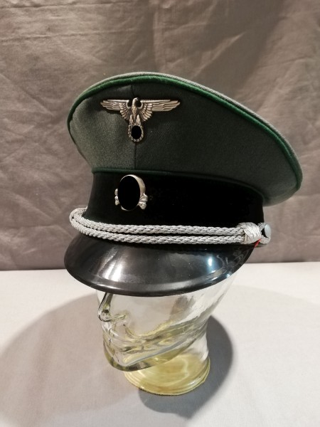 Waffen XX Schirmmütze für Offiziere der Grenadiere Größe 57 mit Abzeichen