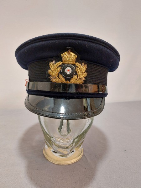 Kaiserliche Marine Schirmmütze Prinz Heinrich Mütze, Offiziersmütze mit Abzeichen Größe 59
